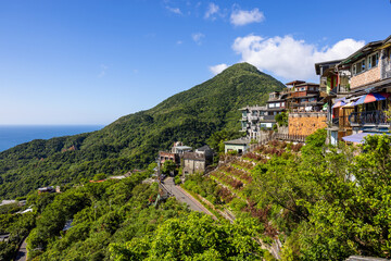 Fototapeta na wymiar Jiufen village on the mountain in Taiwan