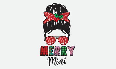 Merry Mini Christmas Sublimation T-Shirt Design