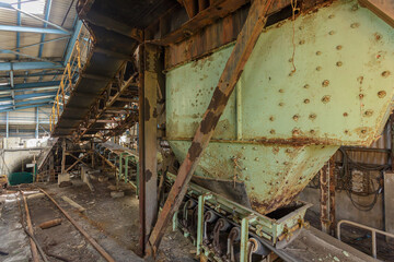 Fototapeta na wymiar Old closed abandoned coal mine.