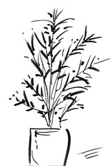 Stylize plant.Ink illustration. Vector EPS 10.