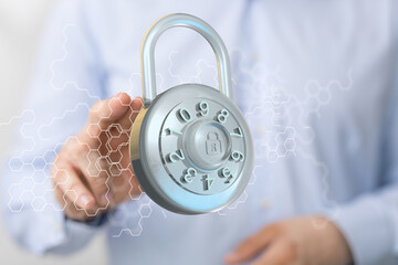 Information technology protected with firewall, secure access and encryption against cyber