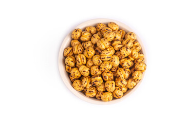 Yellow chickpea on the white background