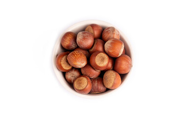 Fototapeta premium Hazelnuts on the white background