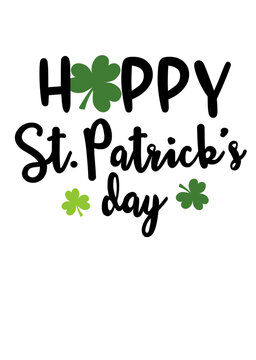 Happy St. Patricks Day Quote Svg.  Shamrock Clipart.