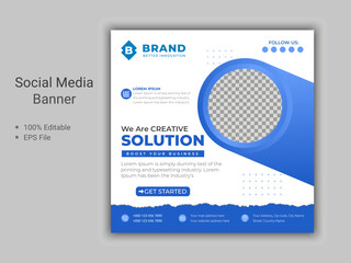 Fototapeta na wymiar Creative solution agency corporate business flyer instagram social media post banner premium vector