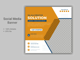 Obraz premium Creative solution agency corporate business flyer instagram social media post banner premium vector