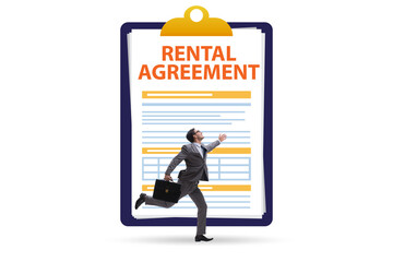 Rental agreement concept with businessman