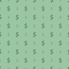 Dollar green color pattern. Bill vector illustration.