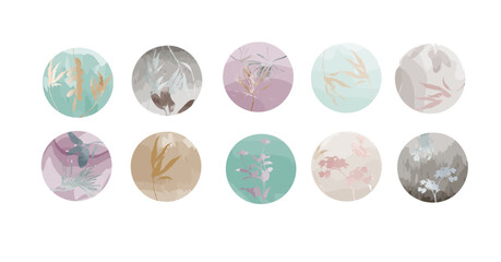 Set of watercolor covers for stories