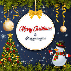 Christmas blue background. Holiday Christmas © Shahed_arts