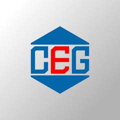 CEG hexagon vector logo template on white background. CEG polygon logo monogram. CEG letter logo design with polygon shape.
