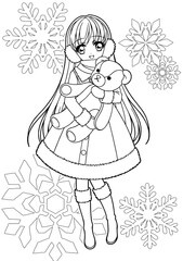 Coloring book illustration for girls	