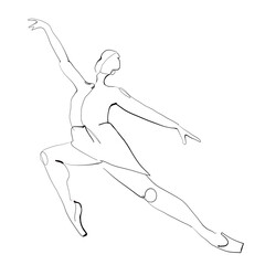 Line art drawing  of a dancer in motion