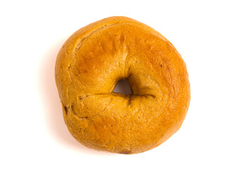Orange Pumpkin Bagel Isolated on a White Background