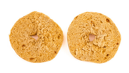 Orange Pumpkin Bagel Isolated on a White Background