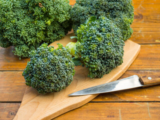 Healthy Green Organic Raw Broccoli Florets Ready for Cooking