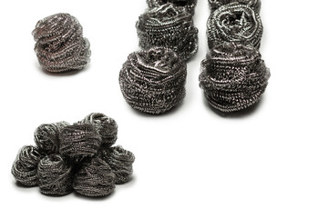 Dish washing sponge isolated on a white background.