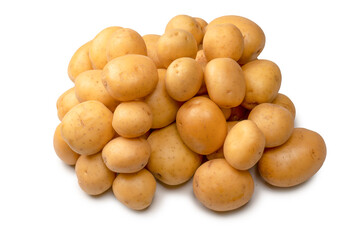 A group of fresh tasty potato isolated on white background.