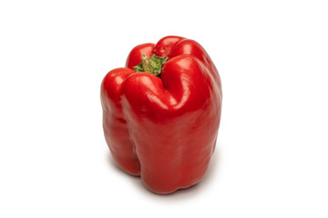 Red bell pepper isolated on a white background.