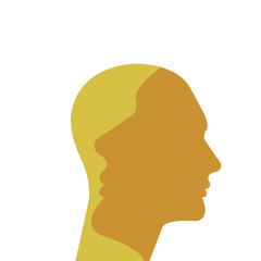 silhouette of a person with a head.
couple concept concept.