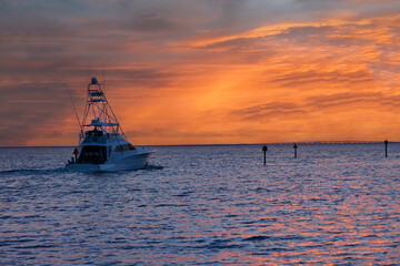 Fishing Boat at Sunset on the Gulf of Mexico
