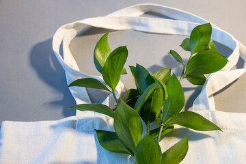 Reusable bag for groceries and shopping.Fashionable eco bag made of linen fabric.