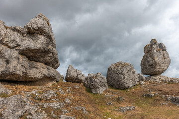 Strangely shaped rocks in the chaos of Nimes le Vieux in the Cevennes National Park.