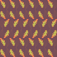 Seamless pattern with oak leaves
