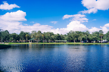 Lake zephyr in Zephyrhills town of Florida. Zephyrhills is a city in Pasco County, Florida, United...
