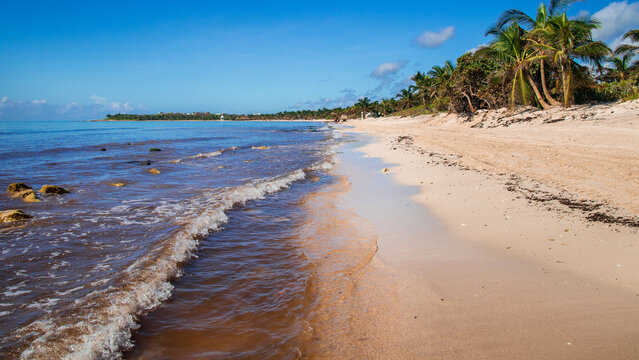 A beach landscape image of Playa del Carmen Mexico