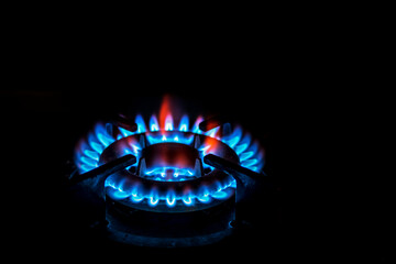gas blue gold in the dark. Economy and ecology of gas. global gas crisis.