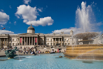 UK, england, London, Trafalgar square, national gallery - obrazy, fototapety, plakaty