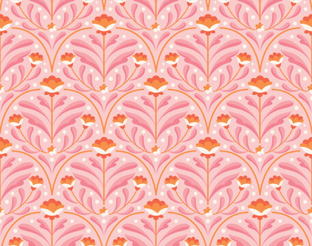 Modern cute art deco seamless pattern. Trendy abstract texture. Vector geometric background.