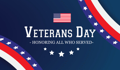 Veterans card. Veterans Day. Honoring all who served. Vector illustration