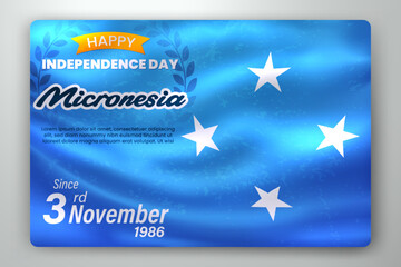 Obraz na płótnie Canvas Happy Independence Day of Micronesia with Waving Flag Background. Vector Illustration