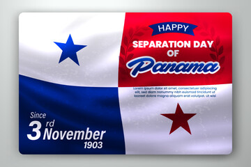 Happy Separation Day of Panama with Waving Flag Background. Vector Illustration