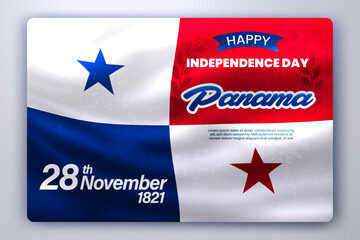 Obraz na płótnie Canvas Happy Independence Day of Panama with Waving Flag Background. Vector Illustration