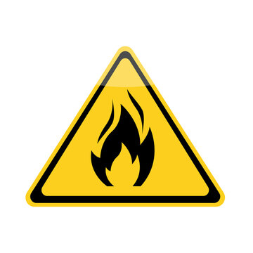 Fire warning sign. Vector illustration