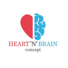 Heart and brain concept. web icon. Vector illustration