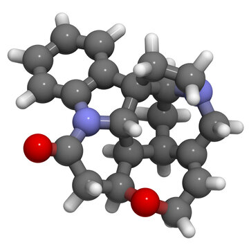 Strychnine Poisonous Alkaloid Molecule. Isolated From Strychnos Nux-vomica Tree.