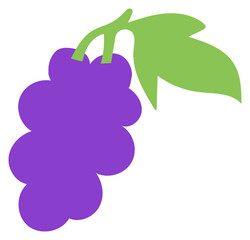 Grape. Cutouts fruit. Shape colored cardboard or paper. Funny childish applique