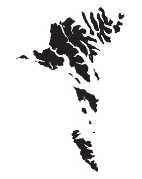 Outline isolated map of Faroe islands