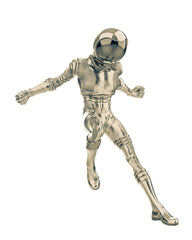 retro astronaut is landing