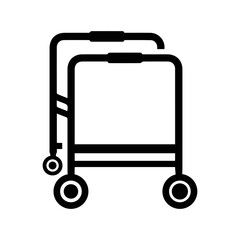 Foot walking aid frame icon | Black Vector illustration |