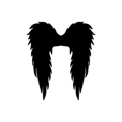 Black Angel's wings. PNG illustration.