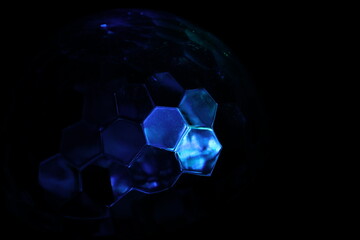 blue crystal ball on black