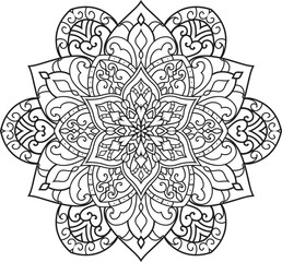 Adult coloring page Mandala.Hand drawn illustration.ornament design for coloring page