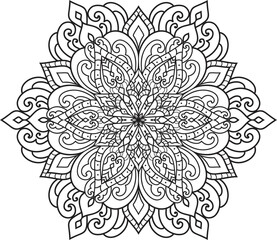 Adult coloring page Mandala.Hand drawn illustration.ornament design for coloring page