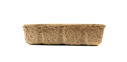 Eco Cardboard Tray Isolated, Recycling Paper Package, Craft Carton Container