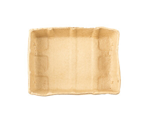 Eco Cardboard Tray Isolated, Recycling Paper Package, Craft Carton Container